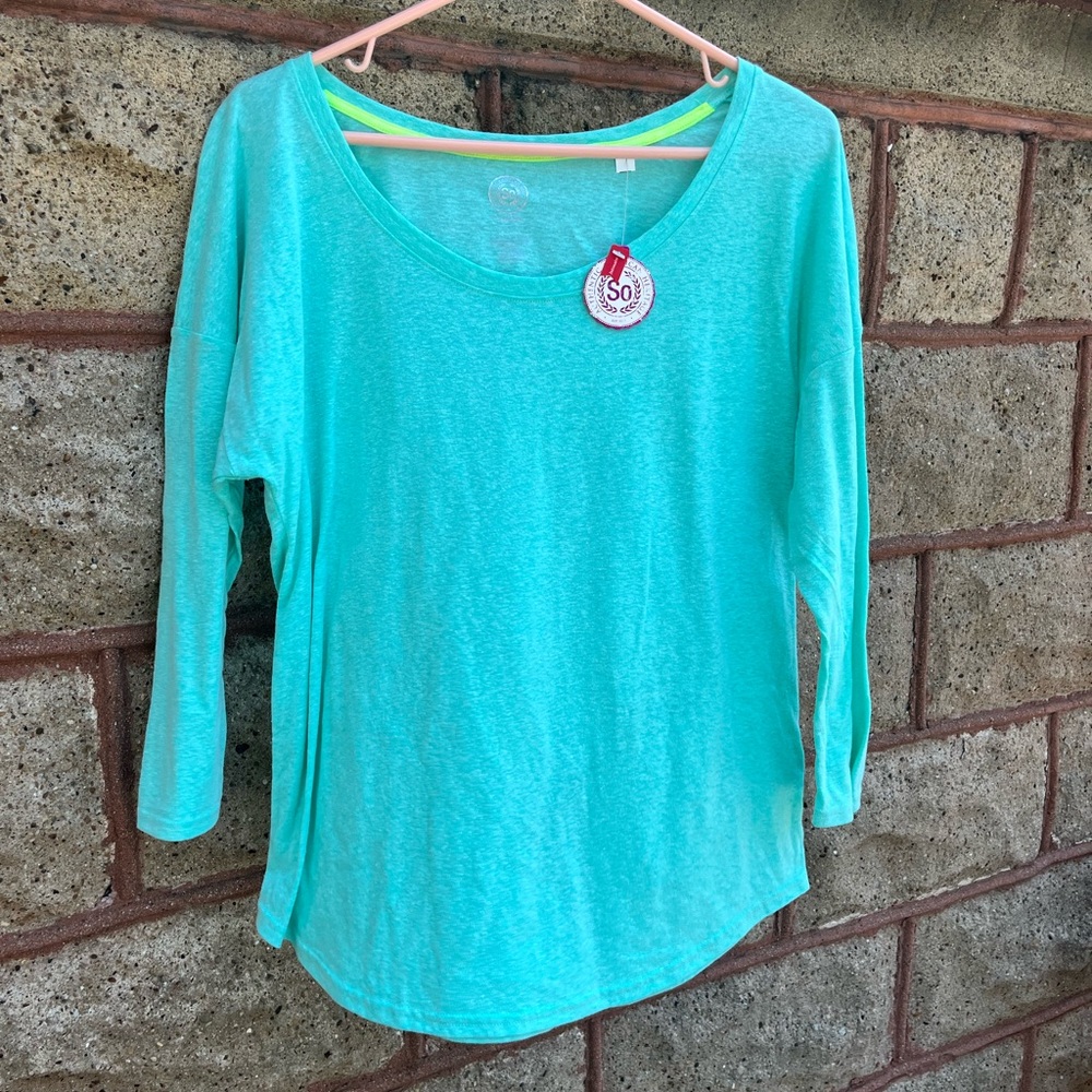 NWT 3/4 long sleeve shirt SO large blue women